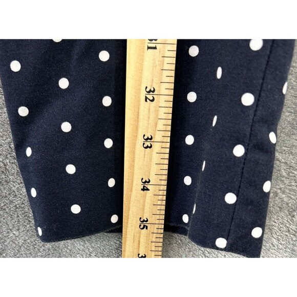GAP Women's 06 R Flat Front Mid Rise Stretch Slim Crop Pants Navy Polka Dots - Picture 9 of 12
